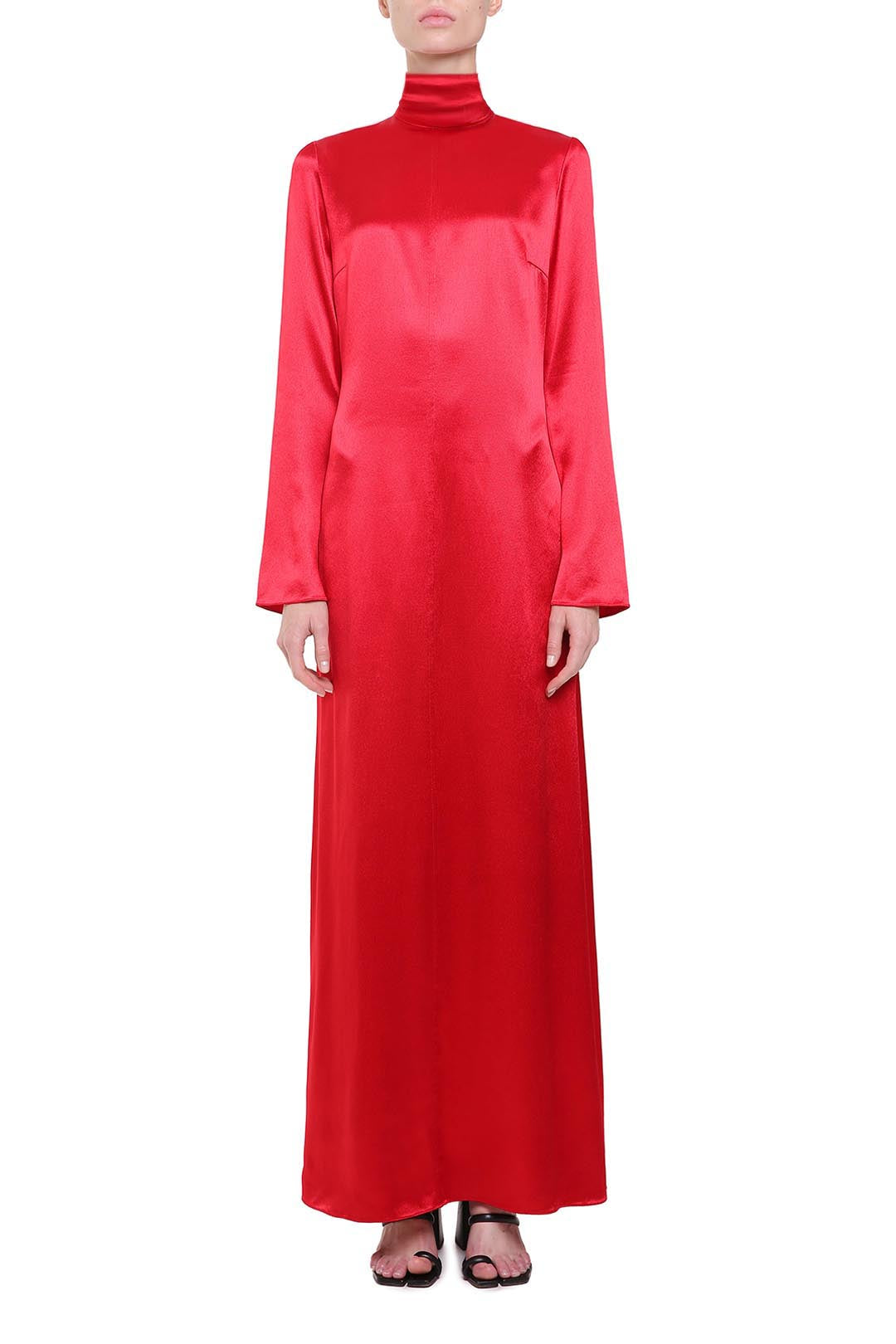 Red viscose maxi dress – POUSTOVIT