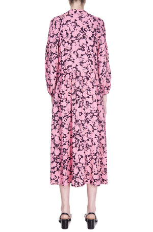 Pink printed midi dress