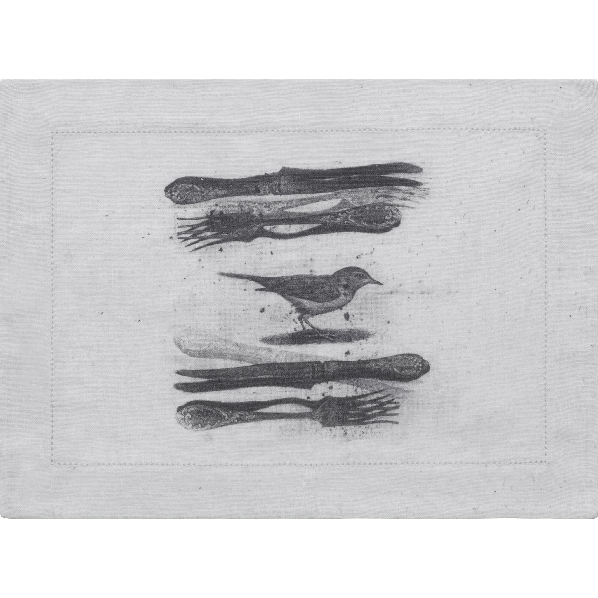 Лляний плейсмат з принтом "Соловейко" із серії "Utopia"