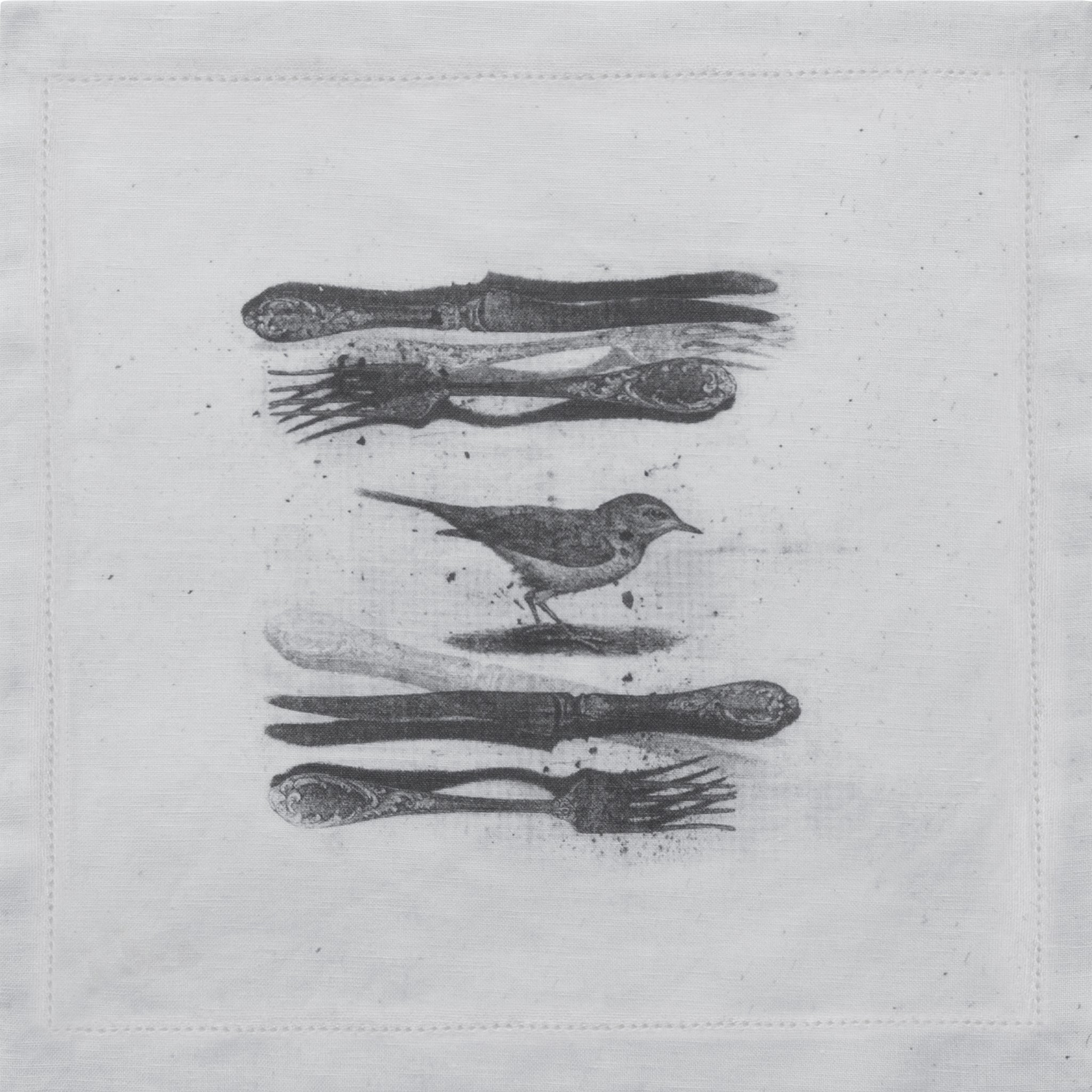 Лляна серветка з принтом "Соловейко" із серії "Utopia"