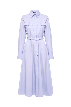 Blue cotton shirt dress