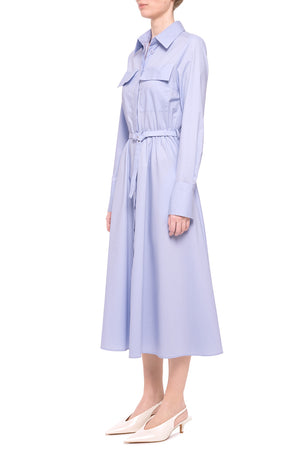 Blue cotton shirt dress