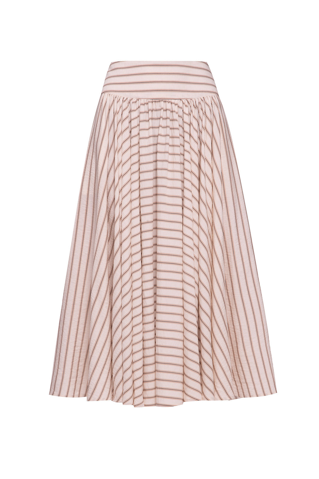 Beige striped viscose skirt