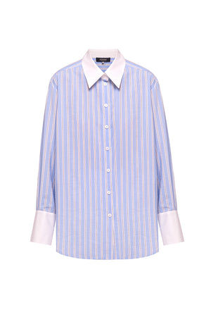 Blue striped oversized shirt