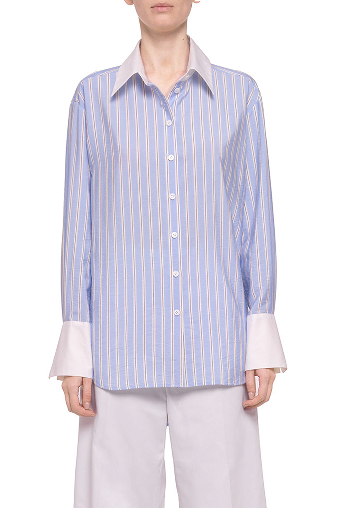 Blue striped oversized shirt