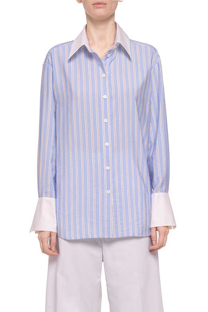 Blue striped oversized shirt