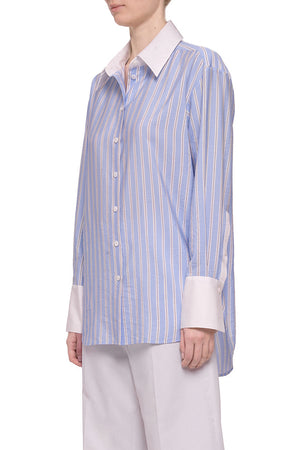 Blue striped oversized shirt