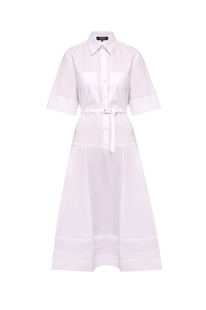 White cotton shirt dress