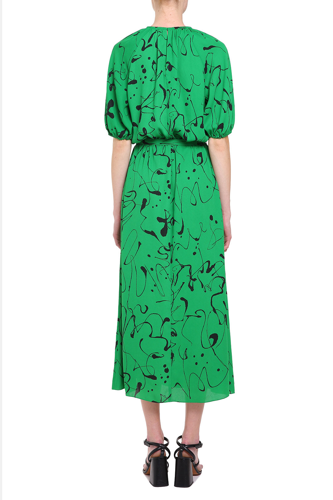 Green printed dress