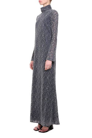 Gray lace maxi dress