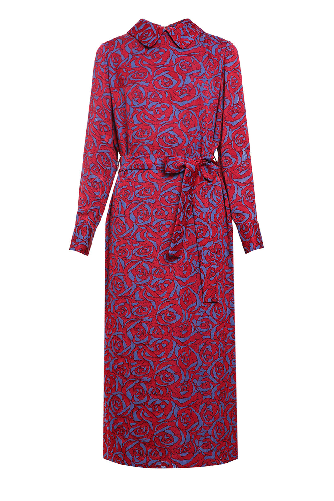 Red viscose printed dress