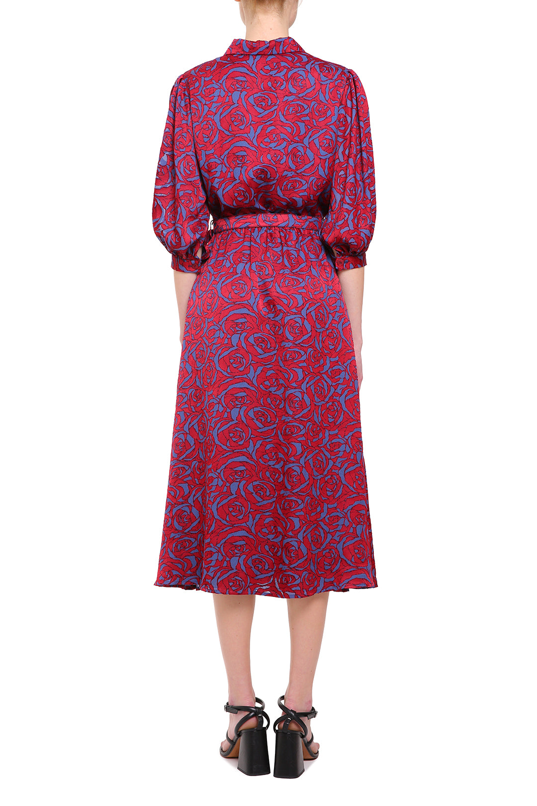 Red viscose printed dress