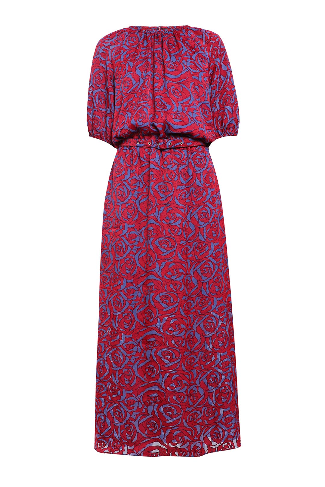 Red viscose printed dress