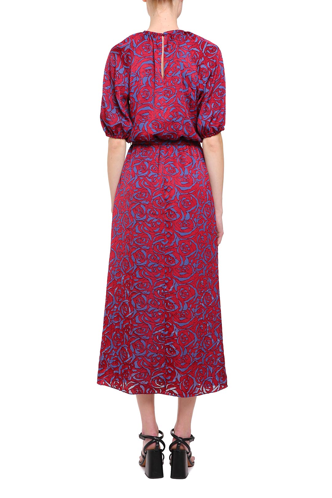 Red viscose printed dress