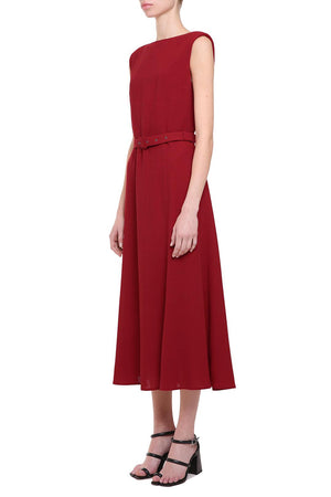 Red wool dress