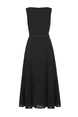 Black wool dress