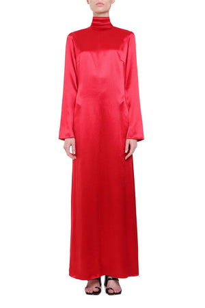 Red viscose maxi dress