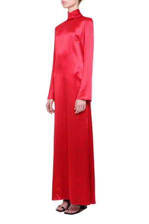 Red viscose maxi dress