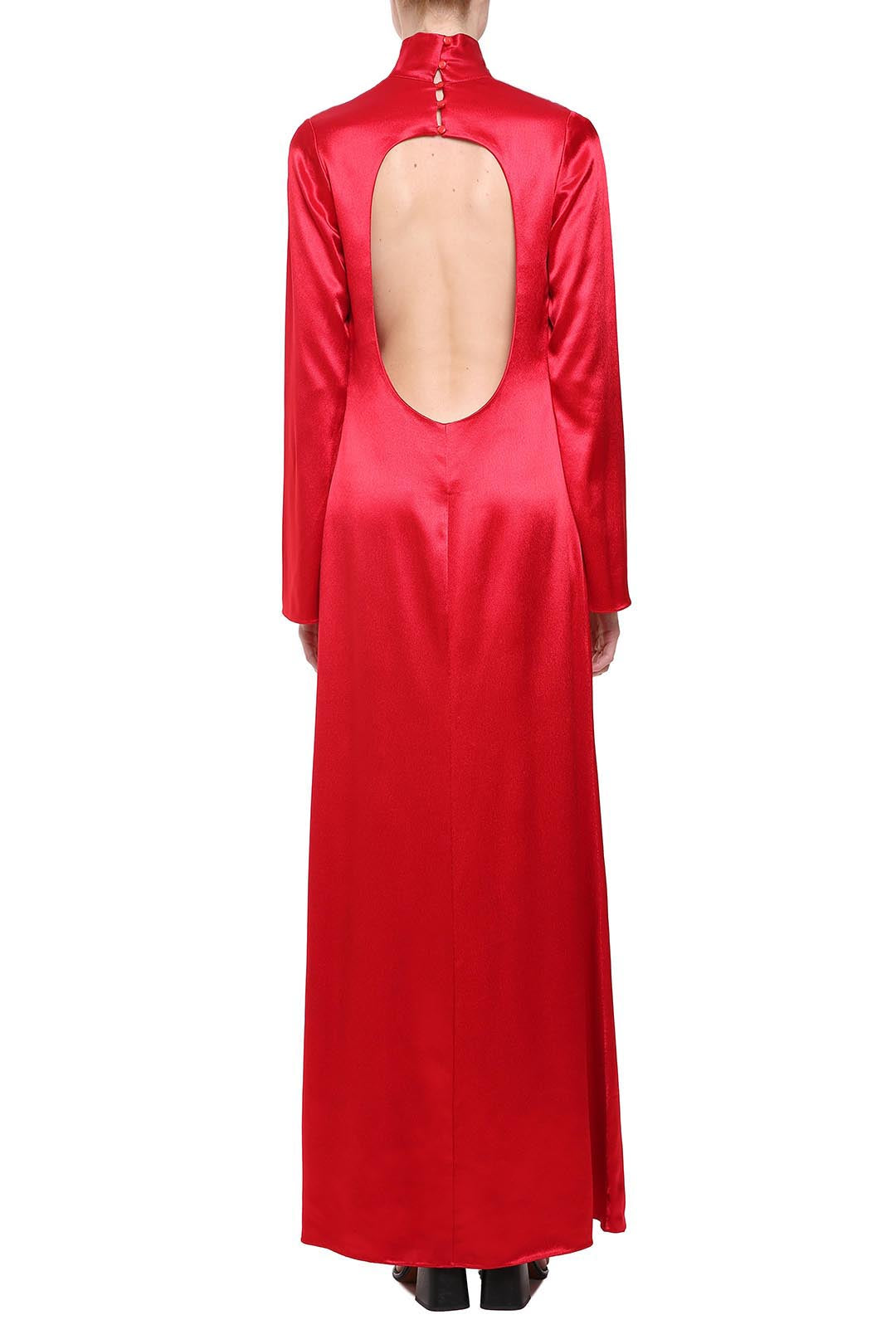 Red viscose maxi dress