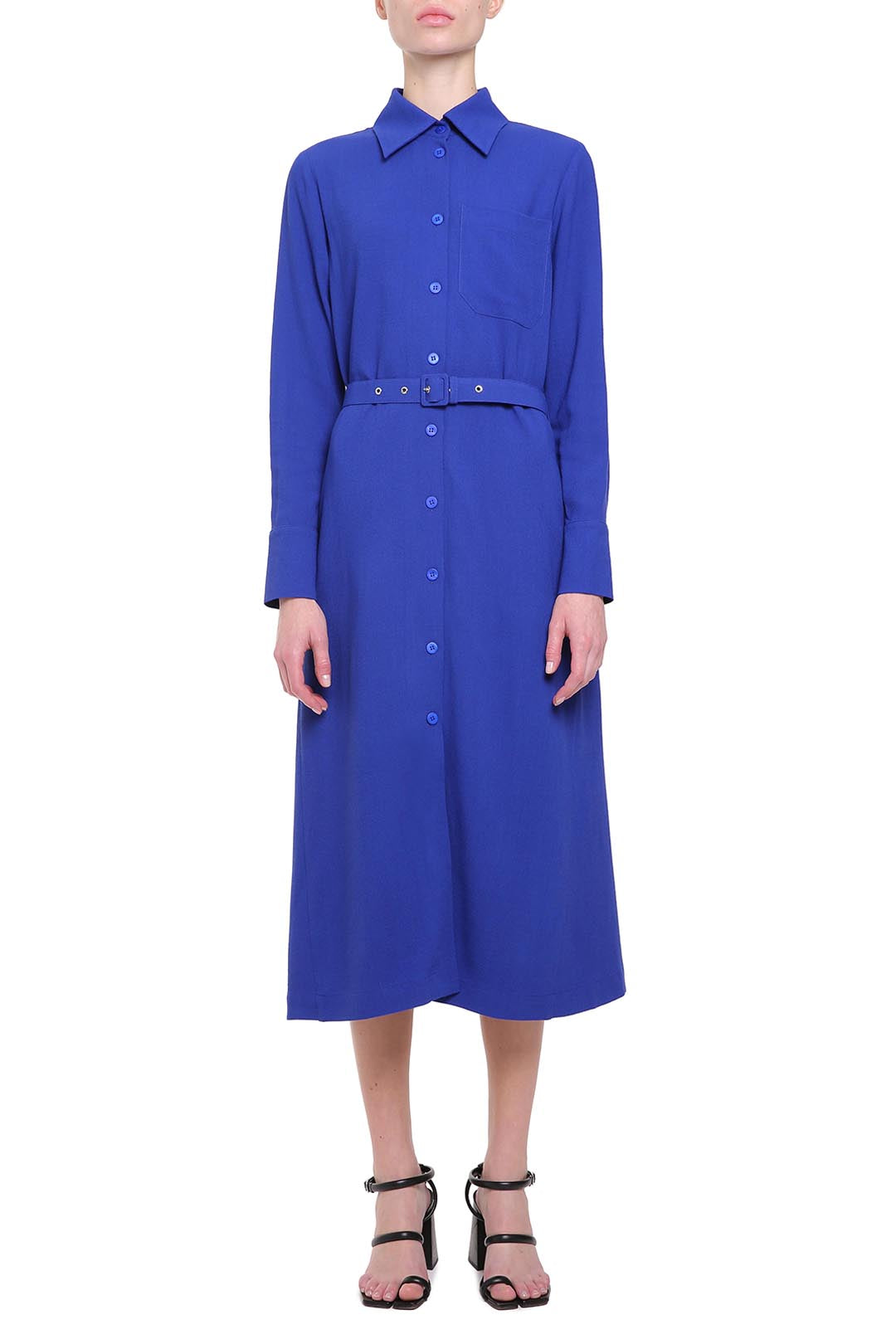 Blue shirt dress