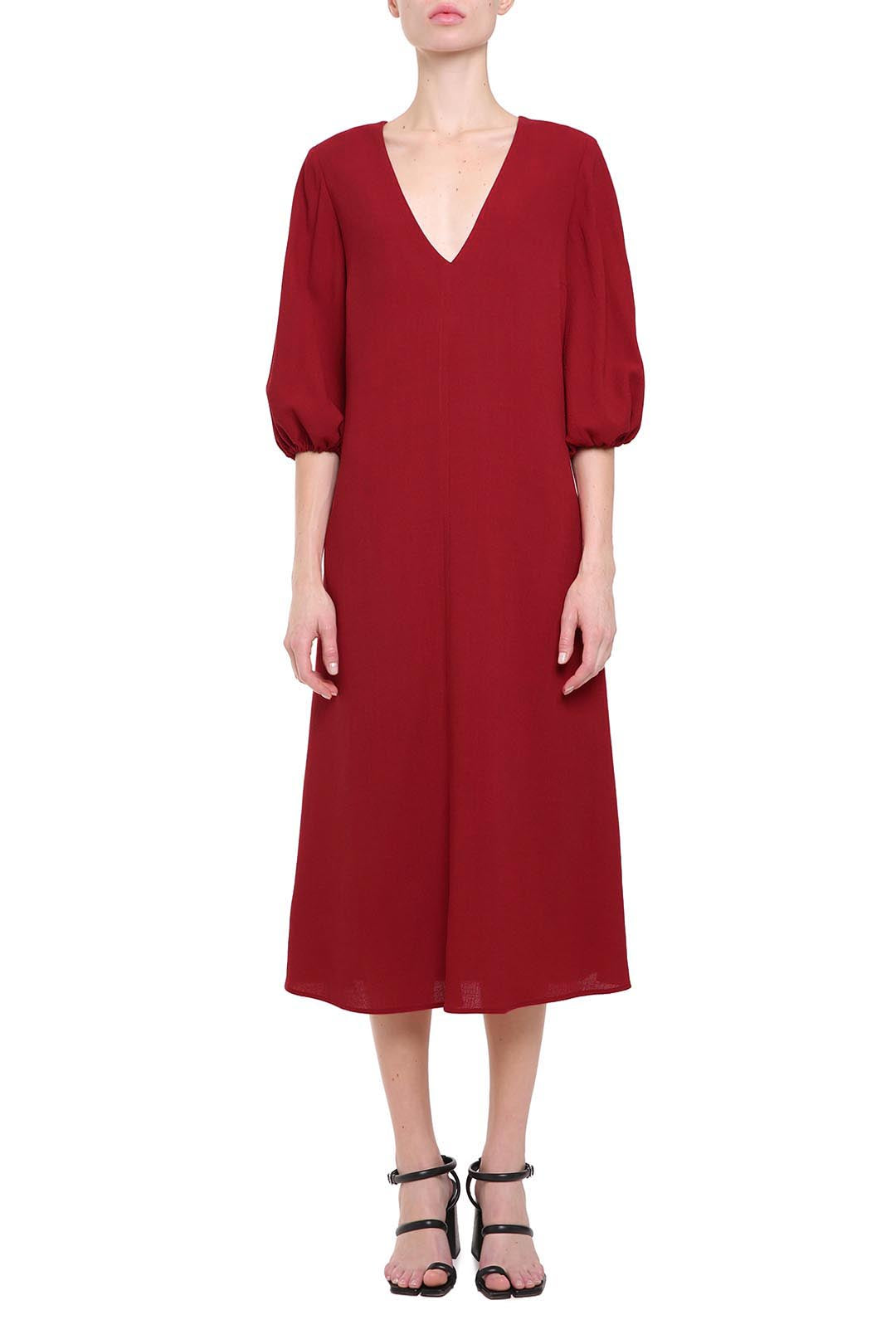 Red wool dress