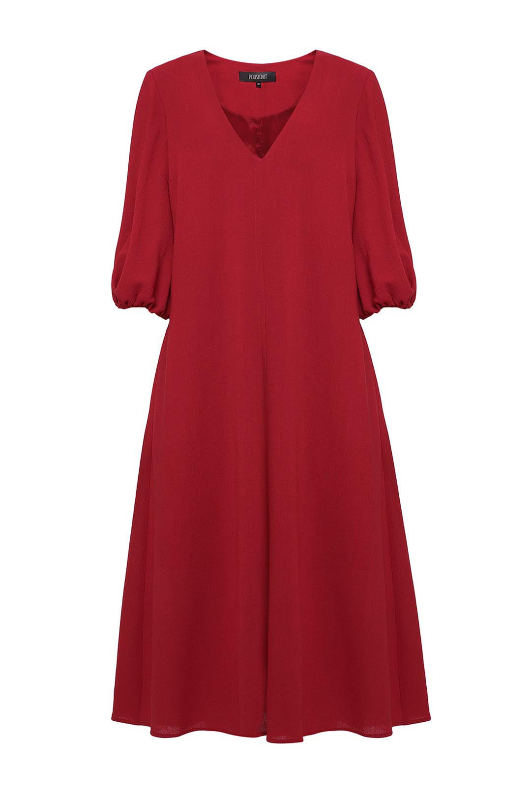 Red wool dress