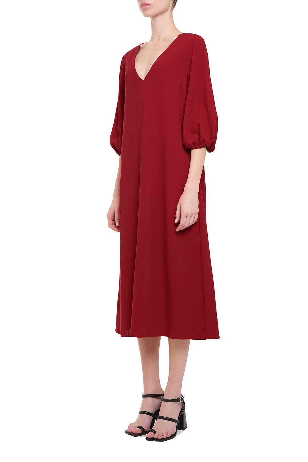 Red wool dress