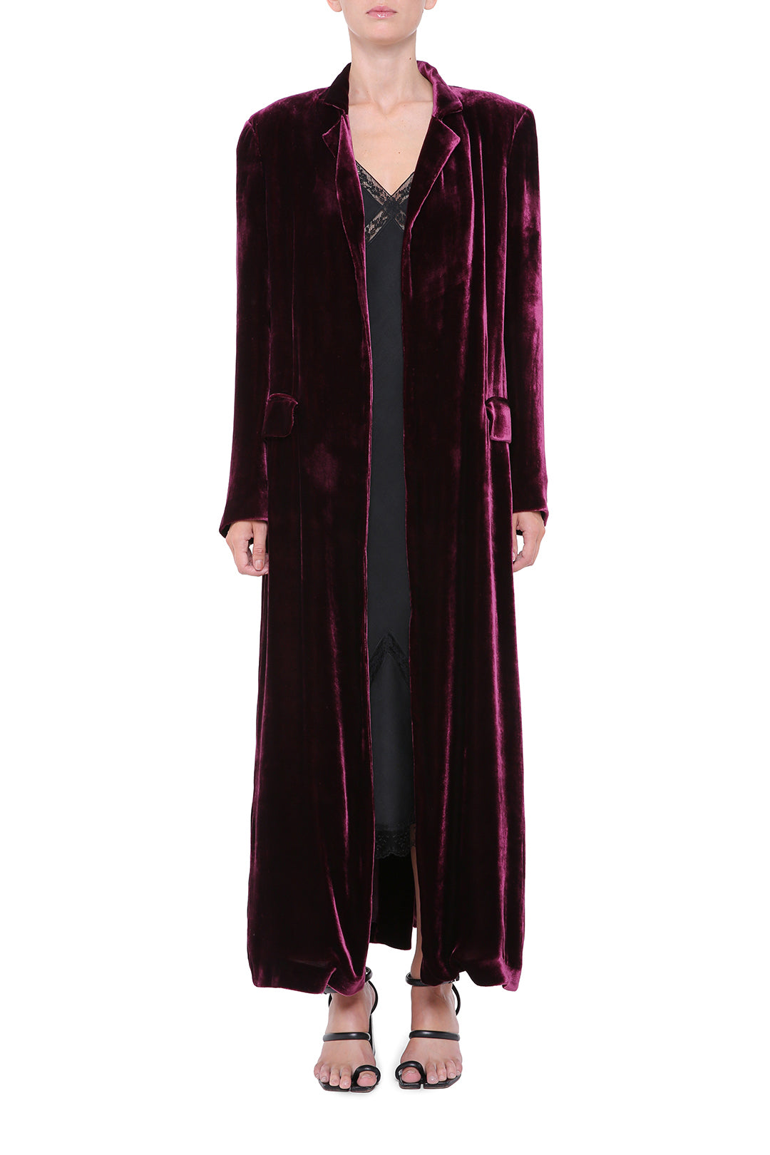 Burgundy velvet coat