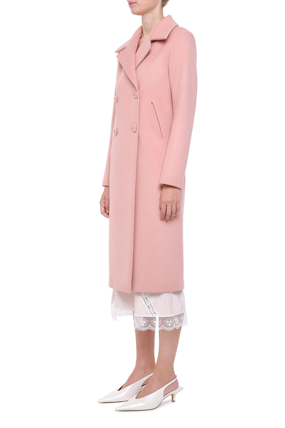 Pink wool coat
