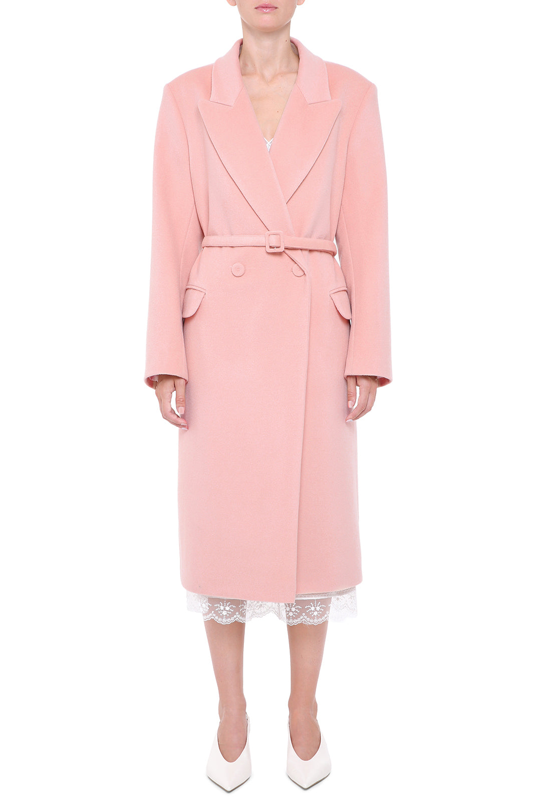 Pink wool coat