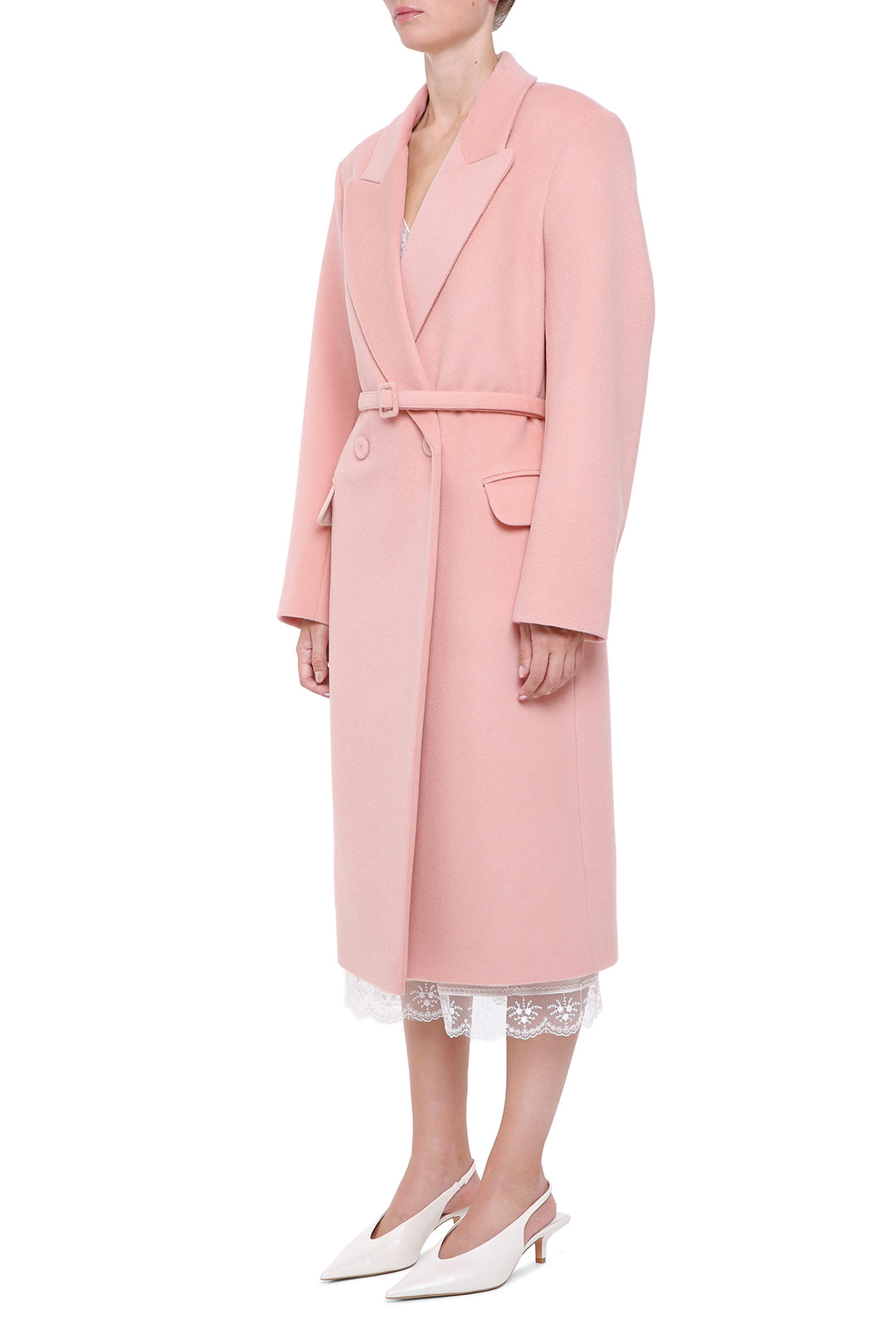 Pink wool coat