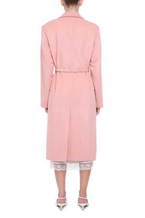 Pink wool coat