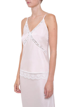 Pink viscose  top with lace details