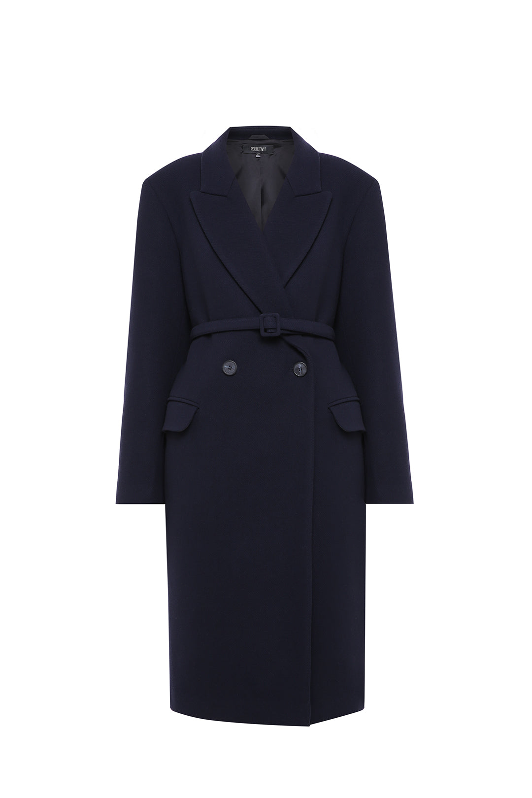 Navy-blue wool coat
