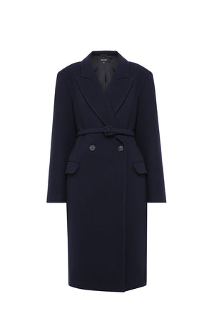 Navy-blue wool coat