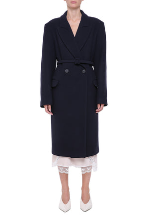 Navy-blue wool coat
