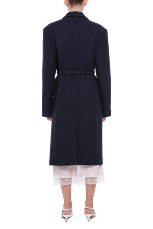Navy-blue wool coat