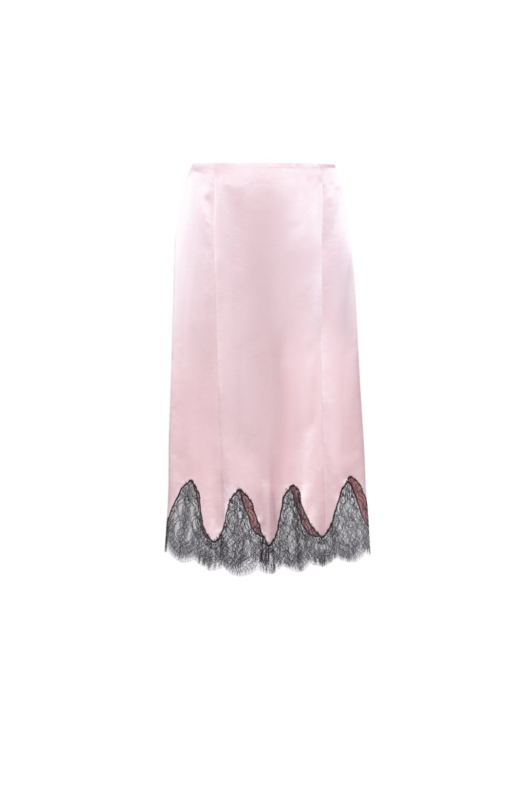 Pink viscose  skirt with lace details