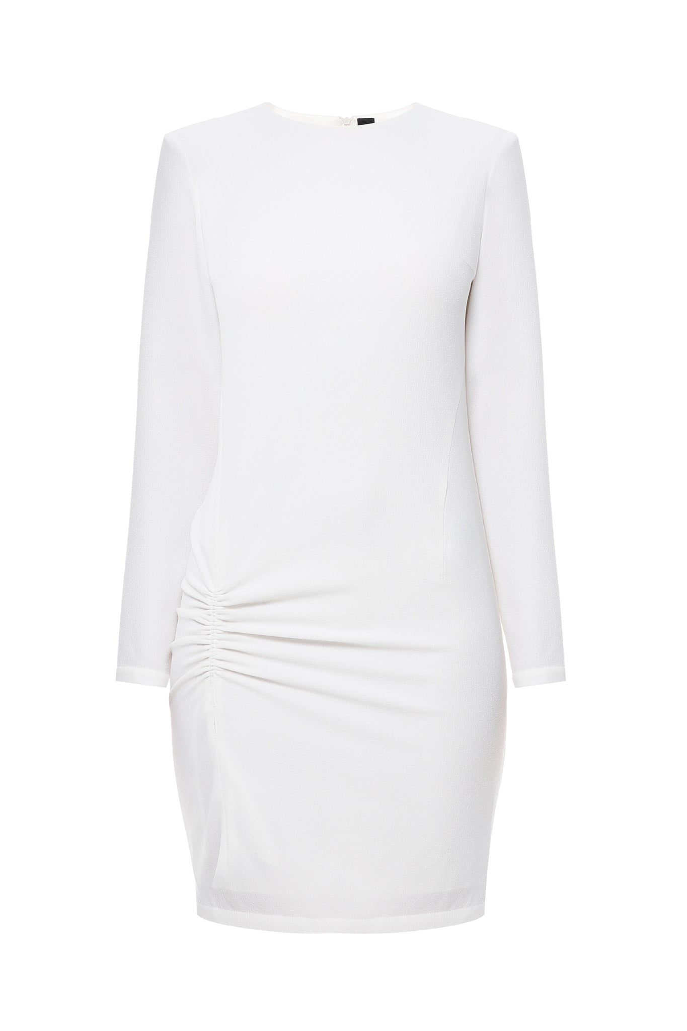 Біла сукня міні з драпіруванням