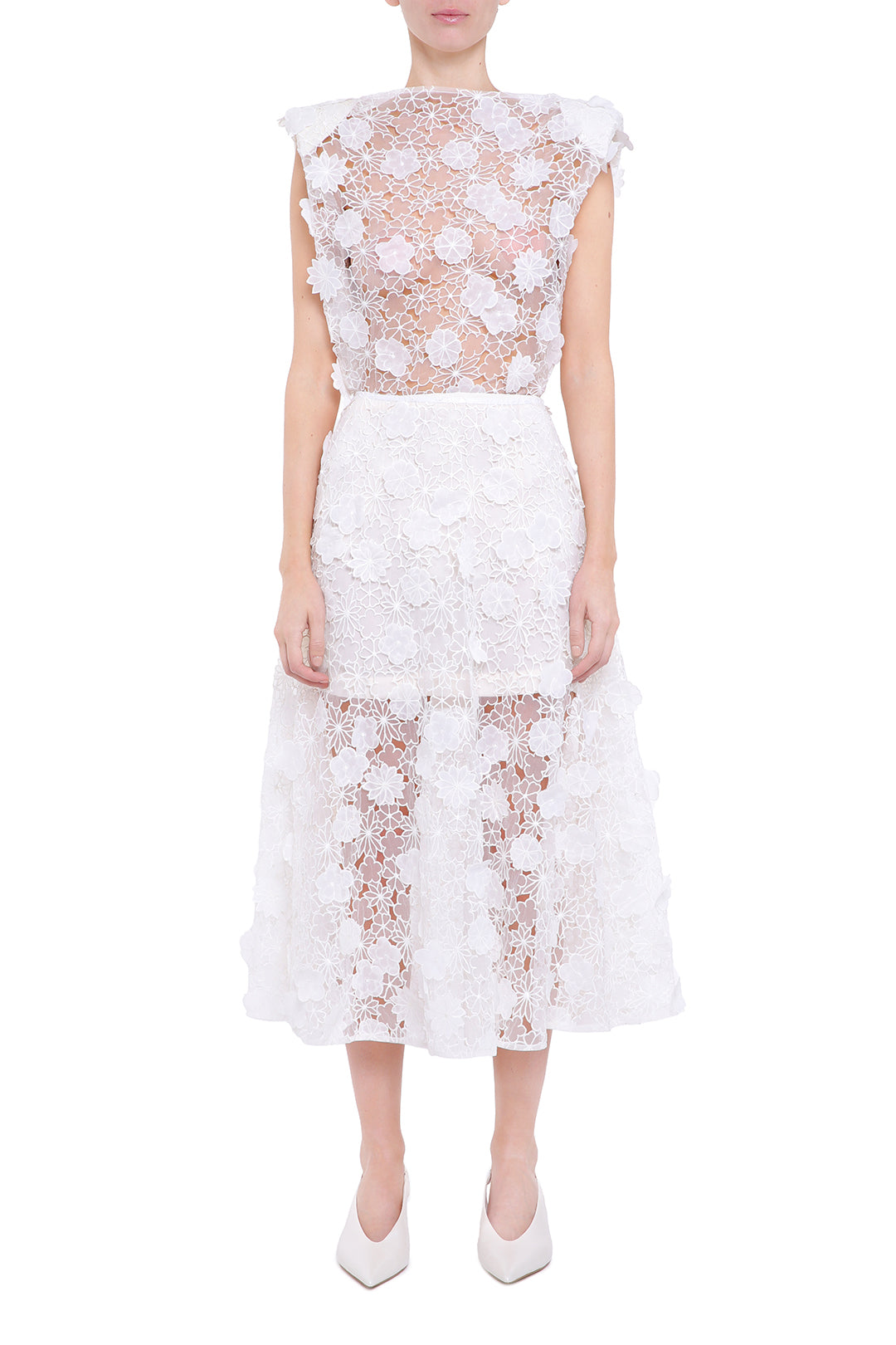 White lace skirt