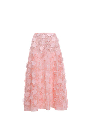 Pink lace skirt