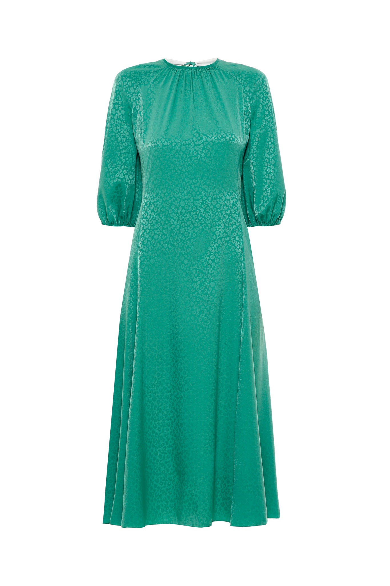 Зелена жакардова сукня