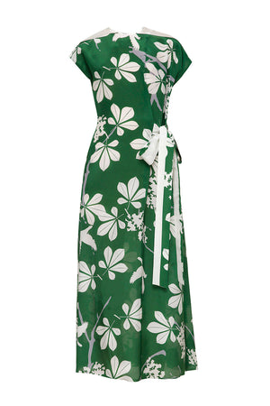 Зелена сукня з принтом