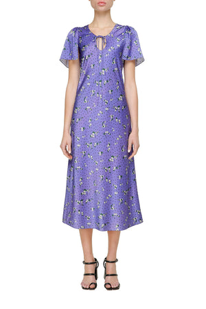 Violet printed silk dress