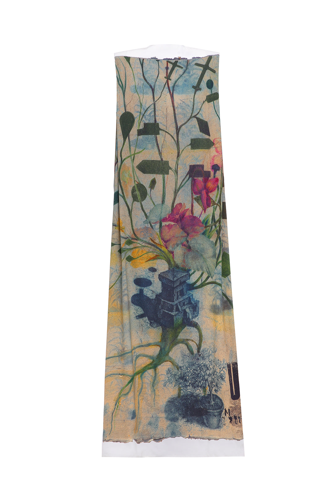 Printed silk dress