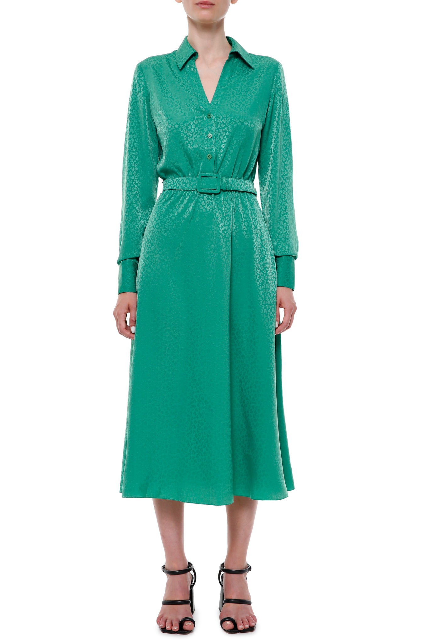 Green jacquard dress