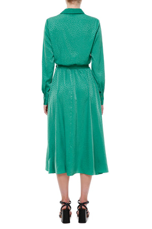 Green jacquard dress