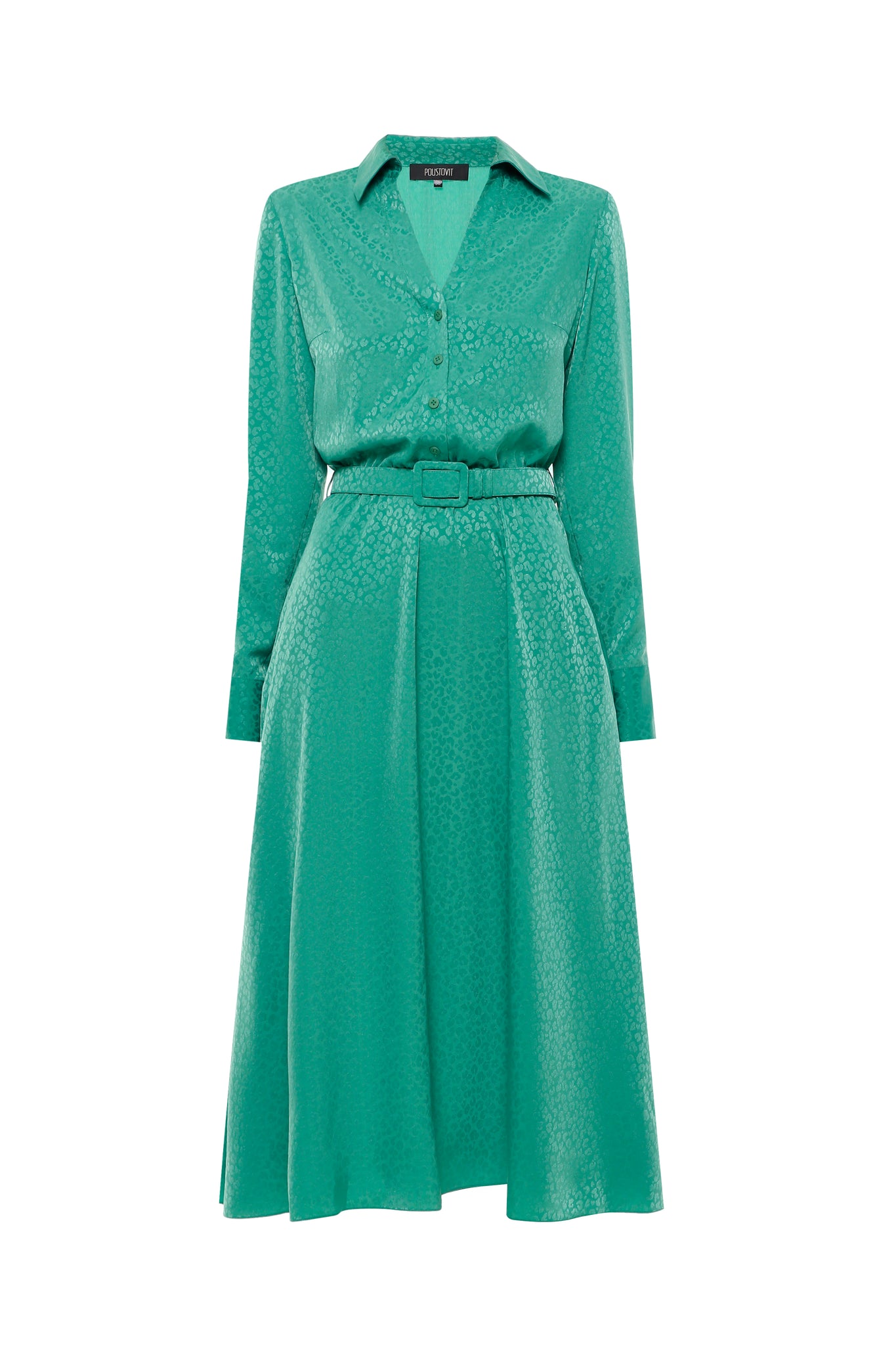 Зелена жакардова сукня