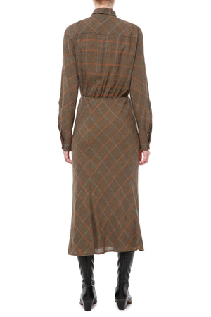 Tartan brown shirt-dress