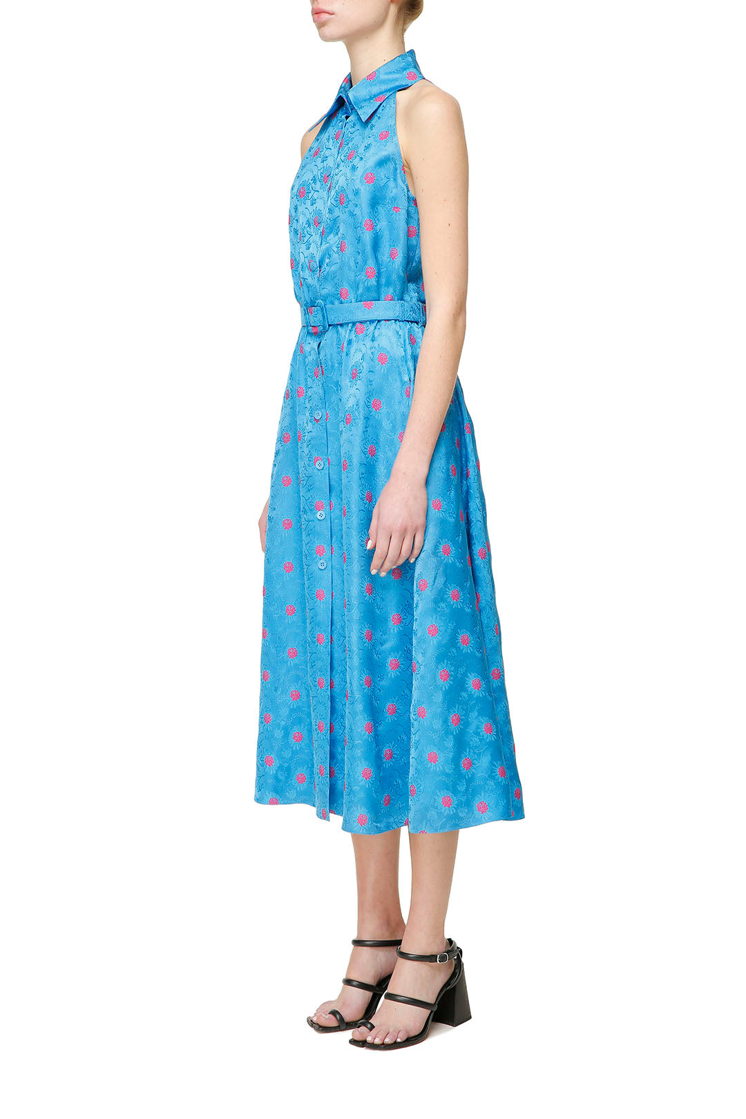 Turquoise jacquard dress